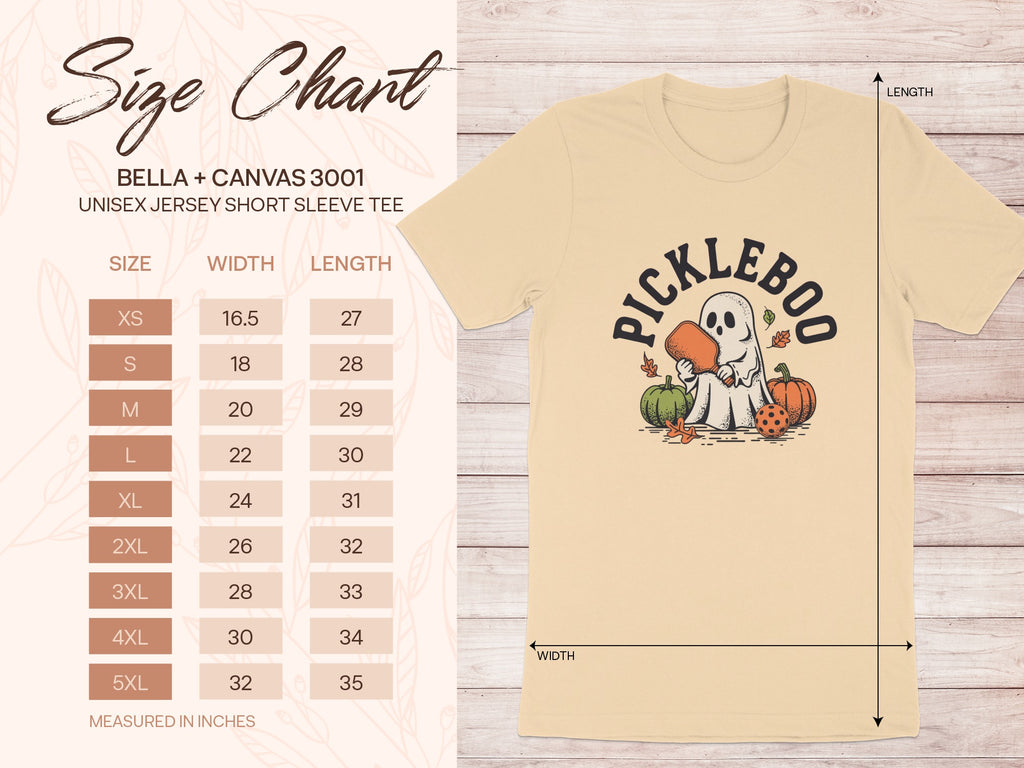 Bella + Canvas 3001 unisex tee with a ghost holding a pickleball paddle.