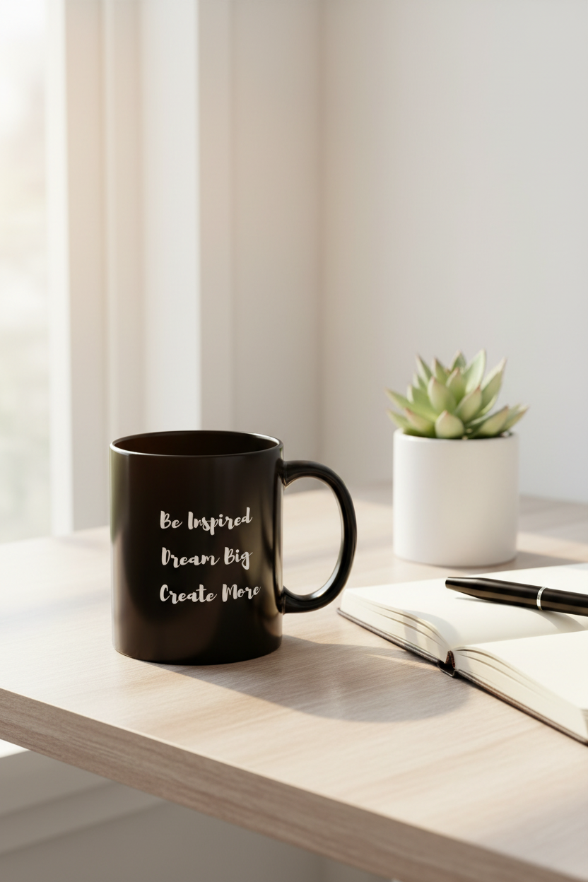 Black Mug Lifestyle Mockup