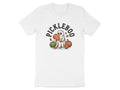 Ghost holding pickleball paddle with "PICKLEBOO" text and pumpkins.