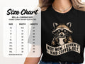 Black t-shirt with raccoon holding coffee and text "Not now. I haven't had coffee yet."