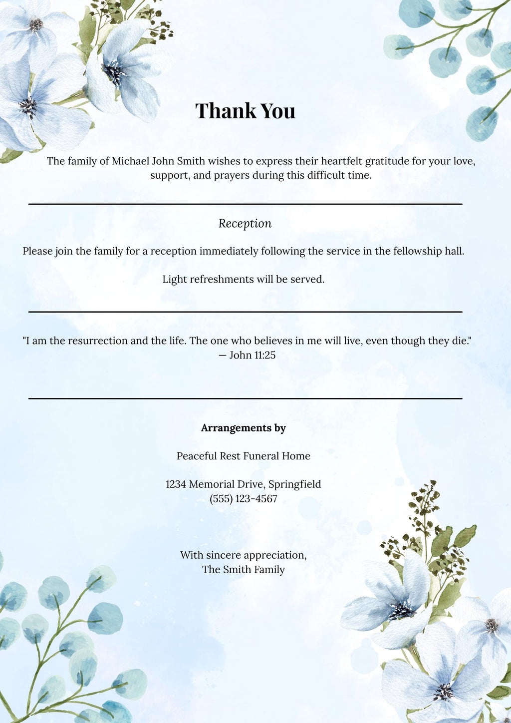 Celebration of Life Program Template | Editable Funeral Program & Memorial Booklet (Canva)