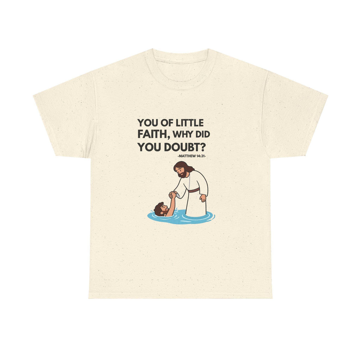 Christian Faith T-Shirt | Jesus & Peter Walking on Water | Scripture Apparel Gift