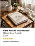 Airbnb Welcome Book Template | Editable Canva Host Guide (25 Pages, Instant Download)