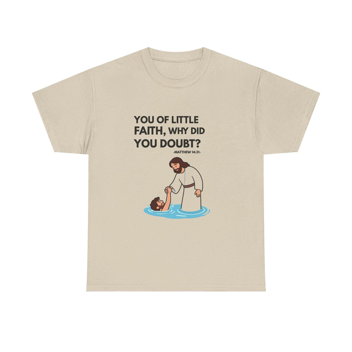 Christian Faith T-Shirt | Jesus & Peter Walking on Water | Scripture Apparel Gift