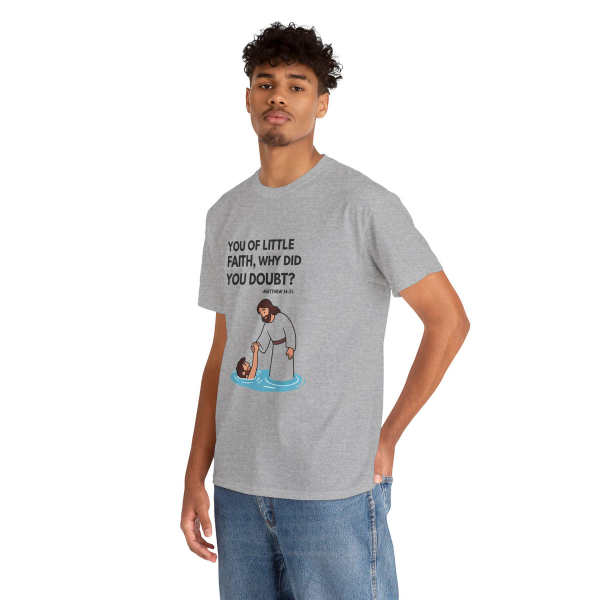 Christian Faith T-Shirt | Jesus & Peter Walking on Water | Scripture Apparel Gift