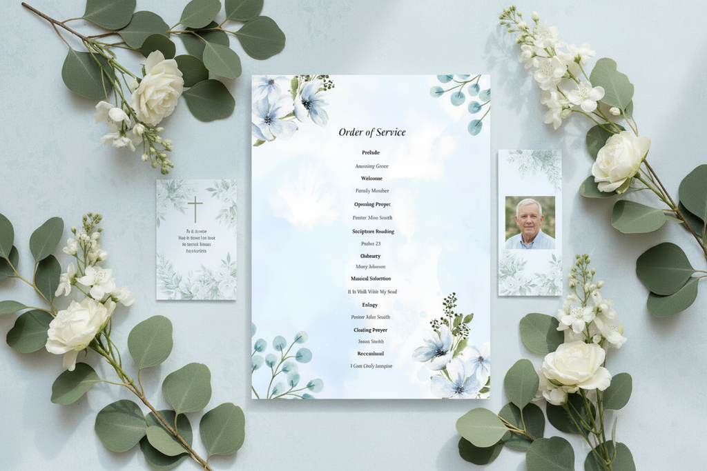 Celebration of Life Program Template | Editable Funeral Program & Memorial Booklet (Canva)