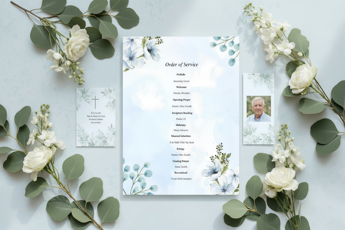 Celebration of Life Program Template | Editable Funeral Program & Memorial Booklet (Canva)