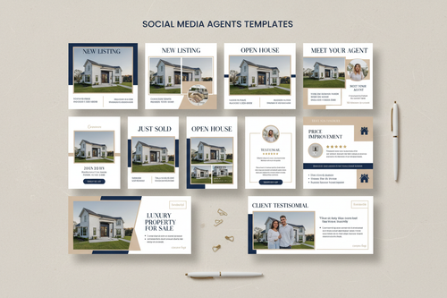 Social Media Real Estate Template Bundle Mockup